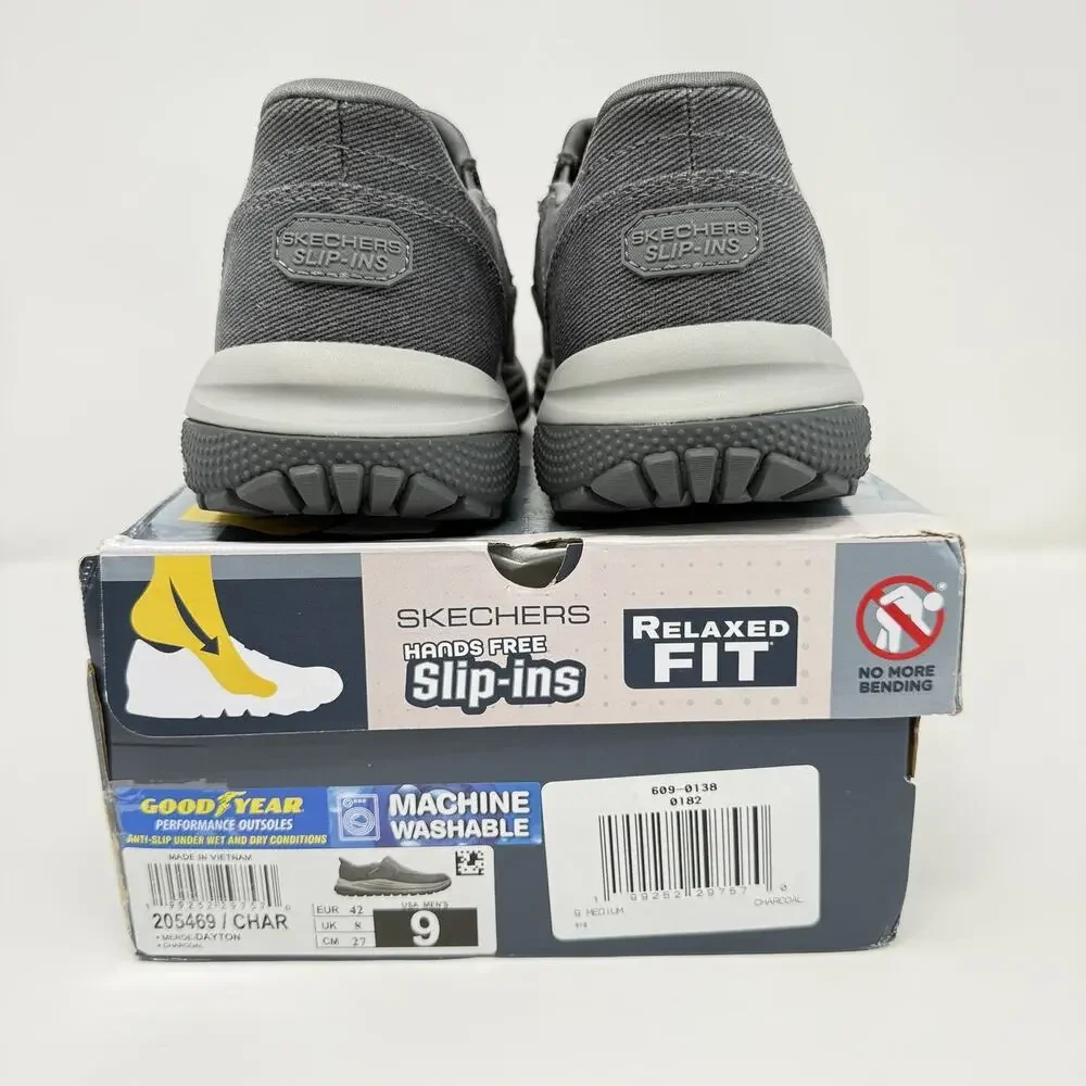 Skechers Slip-ins Meredayton Charcoal Men’s 9 Relaxed Fit Goodyear